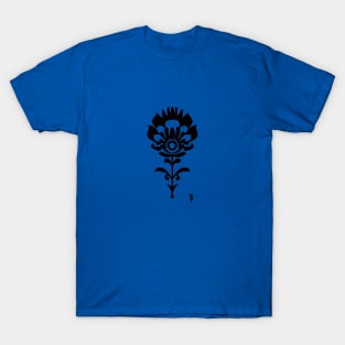 Folk flower , black T-Shirt